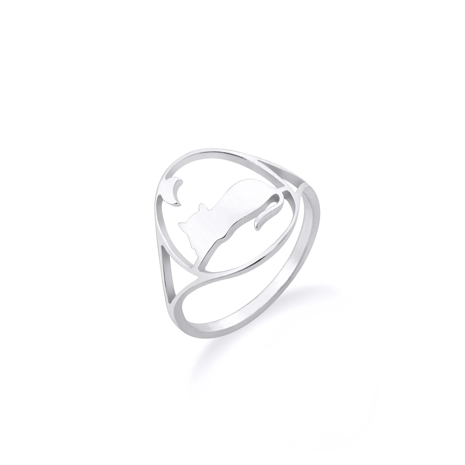 Kkjoy Mode minimalist ische Goldfarbe Katze Fingerringe für Frauen niedlichen Haustier Ring Schmuck Zubehör Geschenk für Mädchen Großhandel neu in – Detail 15