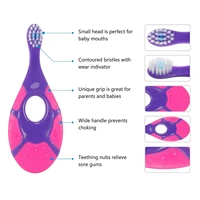Brosse à dents pour enfants, 2 pièces, avec poils souples, sans BPA, pour entraînement des dents à feuilles caduques 3