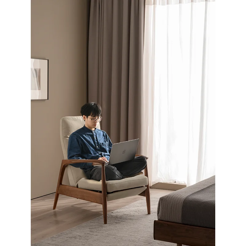 

The product can be customizedLiangnian Furniture Functional Sofa Chair Black Walnut Wood Nordic Living Room Lazy