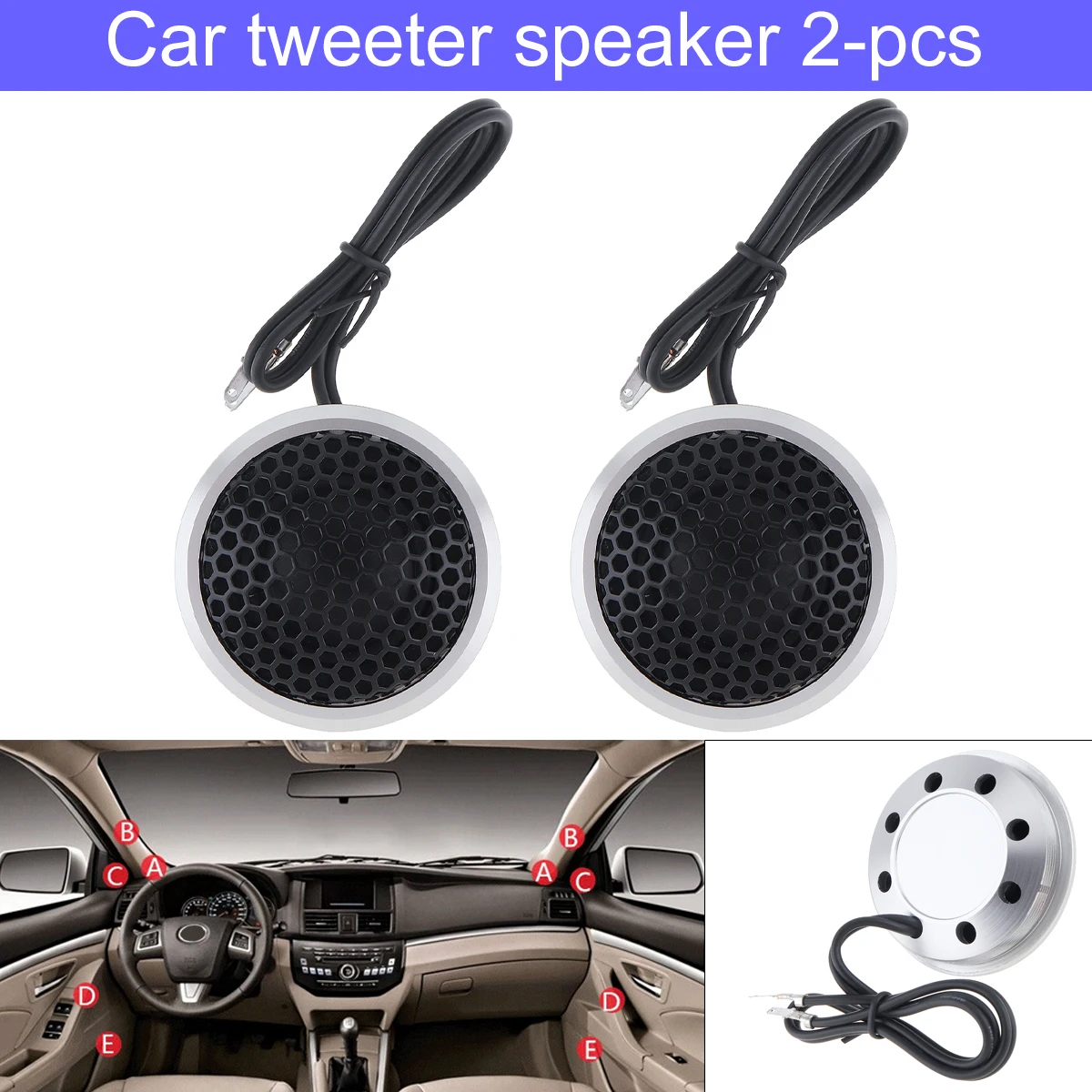 

2pcs 150W 25mm Aluminium Shell Silk Stretch Film High Efficiency Mini Dome Tweeter Speakers for Car Audio System