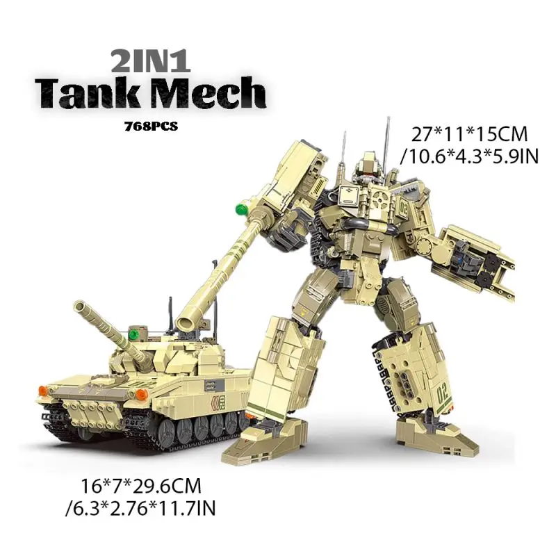 2in1 Deformable Mecha Tank Vehicle Building Block Accumulation Tank 2in1 Deformable Mecha Tank Vehicle Building Block Accumulation Tank