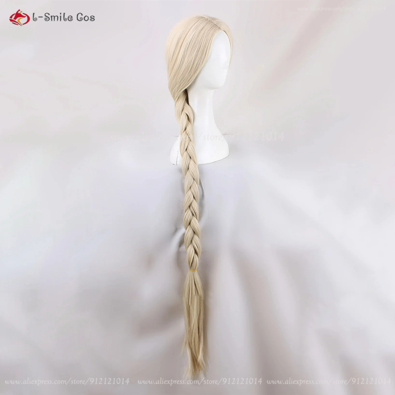 120cm Damen Princess Wig Lang Blond Gerade Seiten-Scheitel + Wig Cap 6