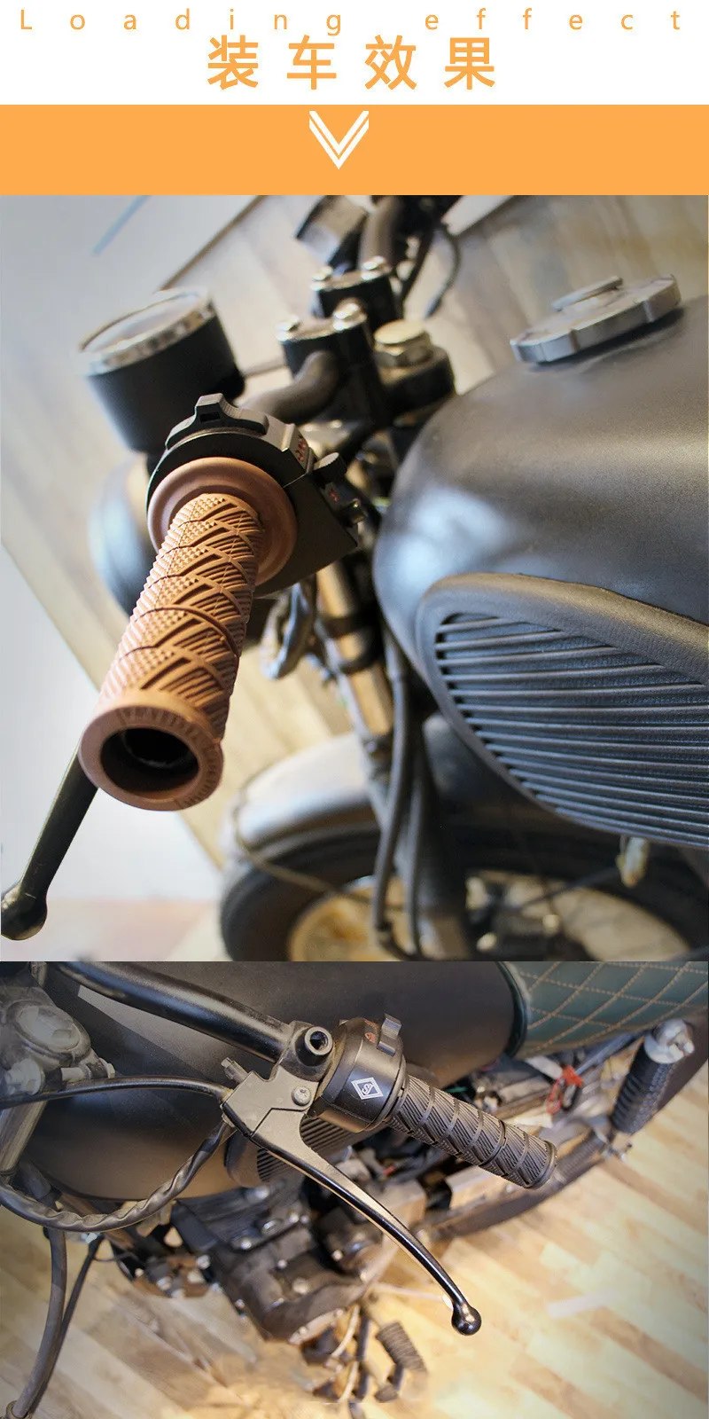 7/8 Zoll 22mm Gummi Anti-Rutsch-Gas Lenker Abdeckung Reiten Modifikation Zubehör Motorrad Lenker Retro Lenker – Detail 1