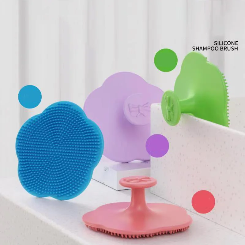 Baby Brush 1Pc Baby Bath Brush Infant Fetal Head Fat Cleaning Silicone Brush Newborn Soft Hair Comb Head Massager Baby Care Accessorie