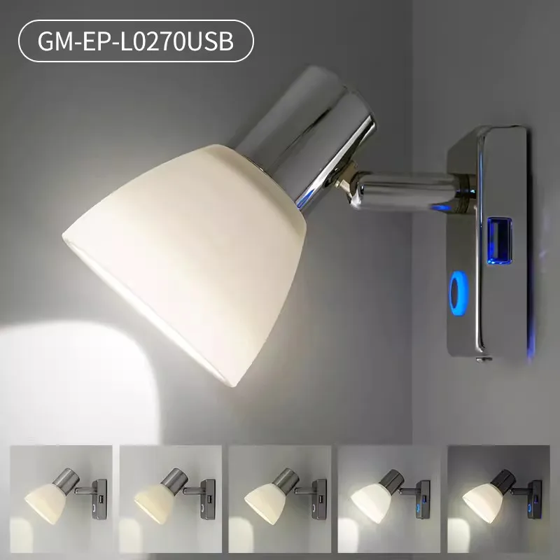 LED Reading Light RV Interior Caravan Trailer Boat Camper Van Yacht Lamps 2W Touch Switch 2800-3200K 10-30VDC Warm White Add USB