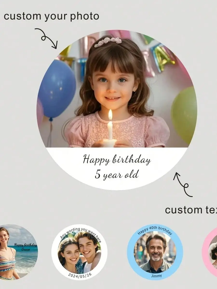Benutzerdefinierte personalisierte Fotoaufkleber Etiketten Hochzeit Geburtstag Jahrestag Valentinstag Mutter Vatertag Home Office Geschenke – Detail 5