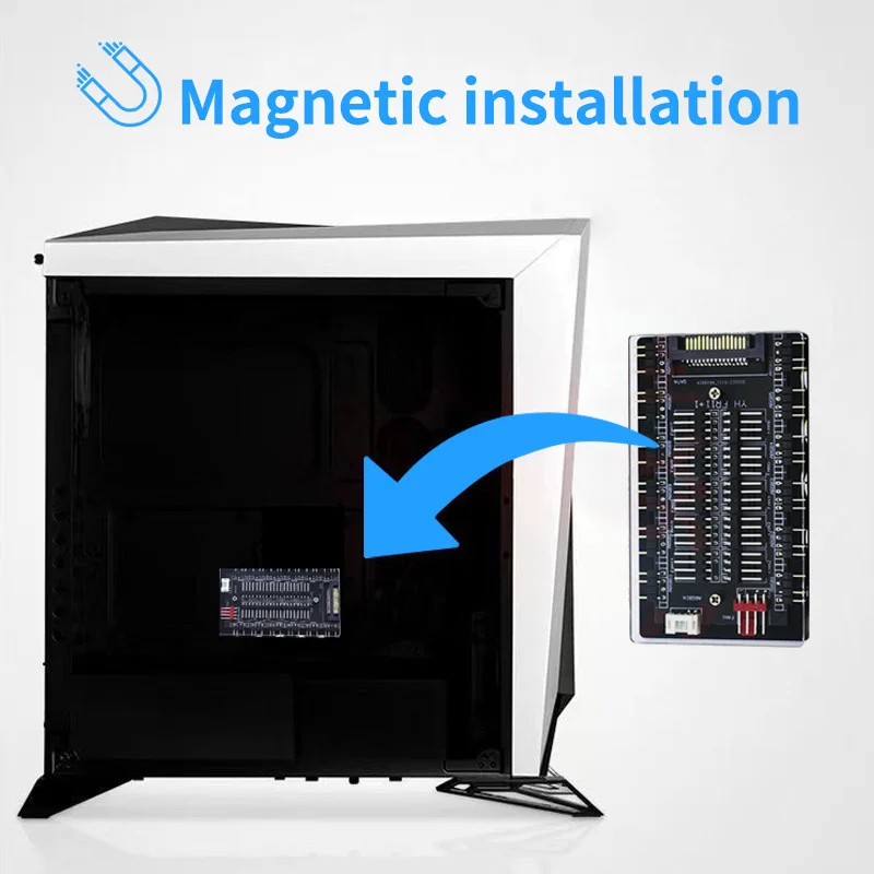 Magnetic 2 in 1 Multi Splitter Fan Hub 11 Way 5V 3PIN ARGB 12V 4PIN PWM Interface SATA Power PC Chassis Cooling Accessories chassis fan hub cooling fan hub