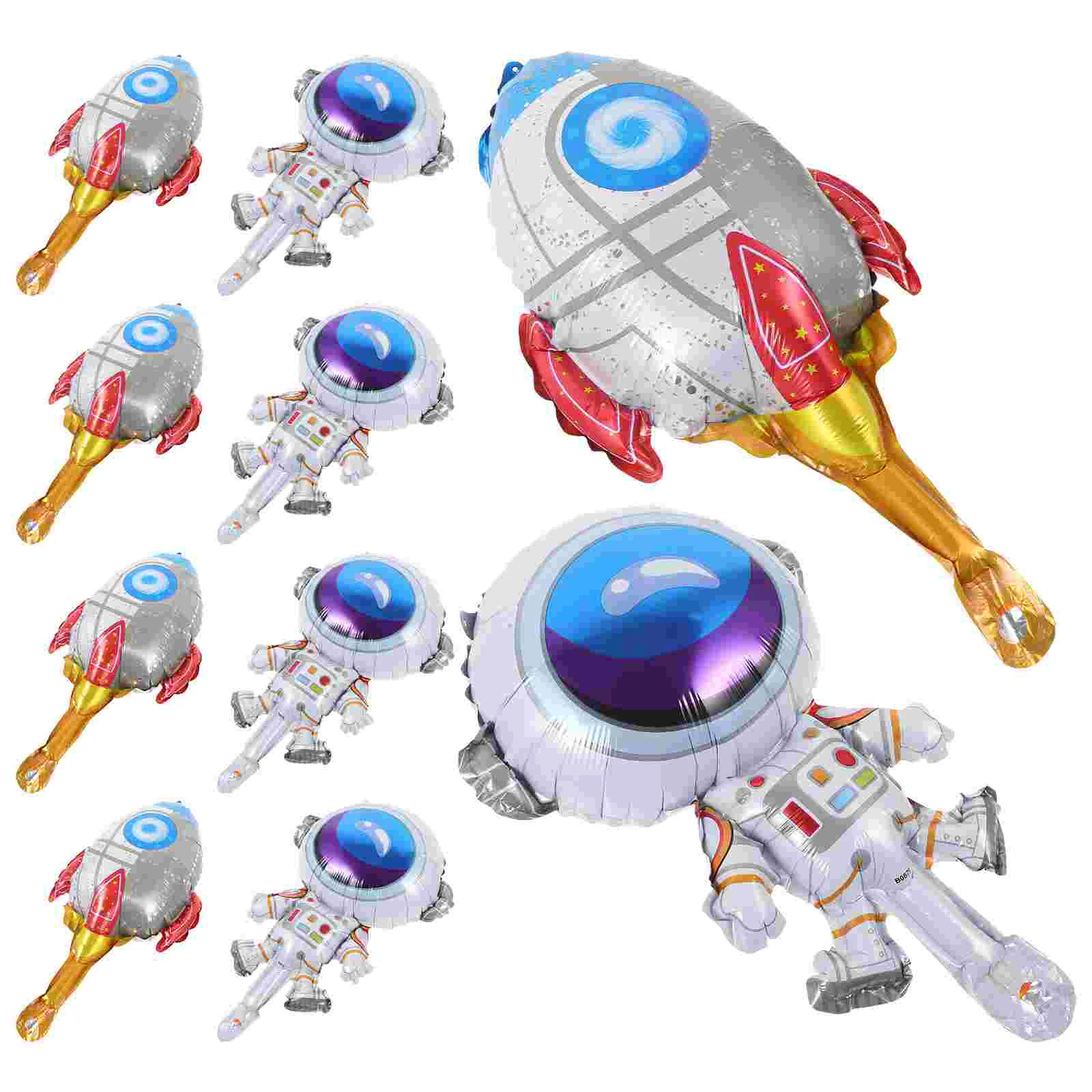 

10pcs Astronaut Balloon with Balloon Aluminum Foil Space Party Balloon Birthday Party Decoration Photo Prop for Party Birthday