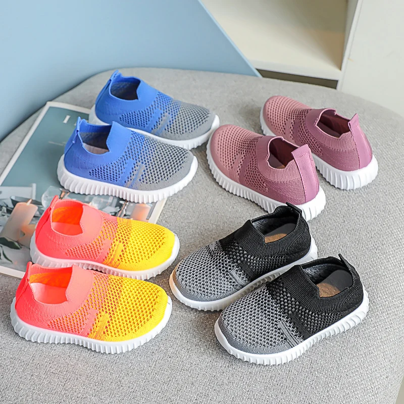 Kids Shoes Multicolor Knitted Toddler Baby Sneakers Casual Slip On Sneakers Children Shoes Kid Girls Boys Sports
