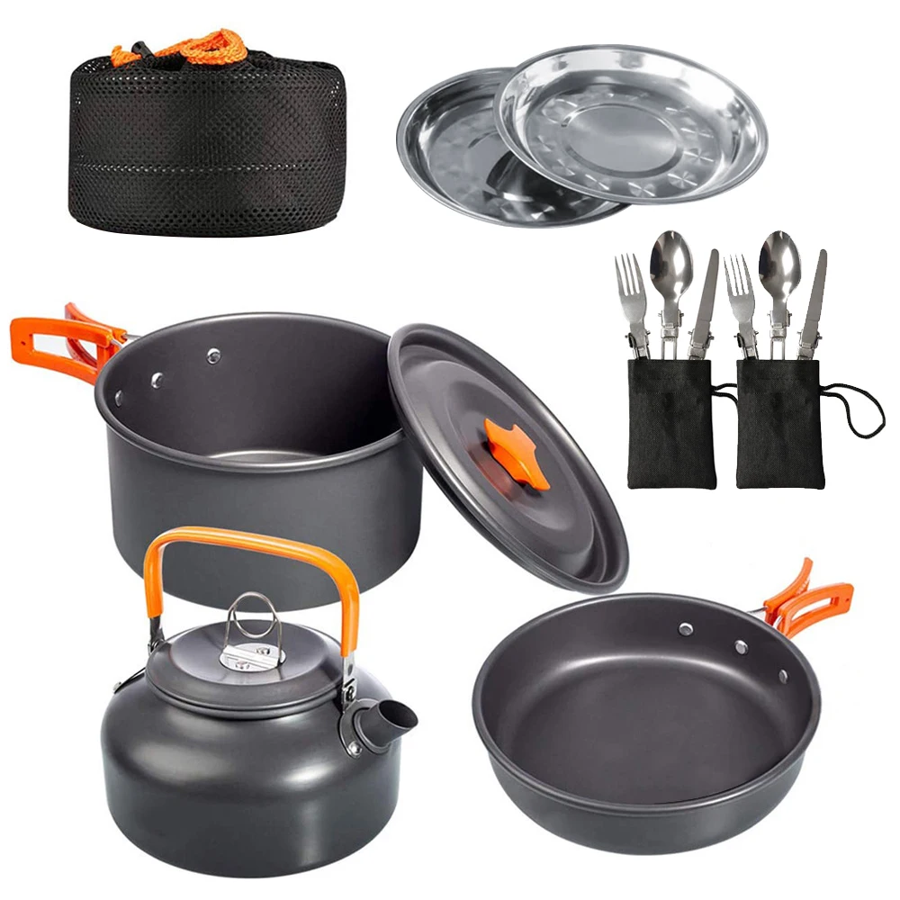 Kit Utensilios Cocina Barbacoa Kit De Utensilios De Cocina Para Camping Y Barbacoa - 14 Piezas De Acero Inoxidable, Con Bolsa De Transporte Kit Camping Cocina