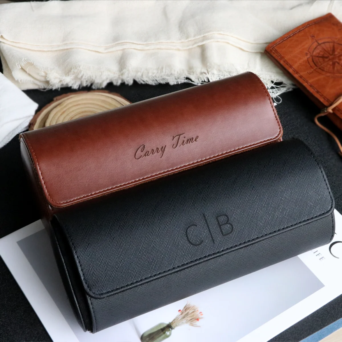 Watch Roll Travel Case Personalized Watch Case Leather Box for Him Engraved Travel Box Men's Gfits watch storage box,watch storage pouch,watch storage bag,leather storage box