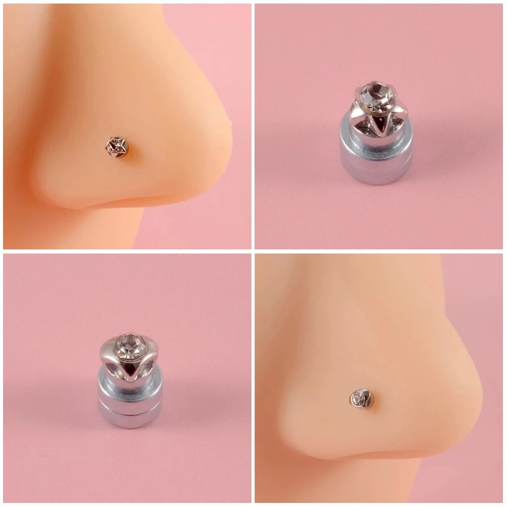 Zircon Earring Piercings Fake Piercing Labret 1pc