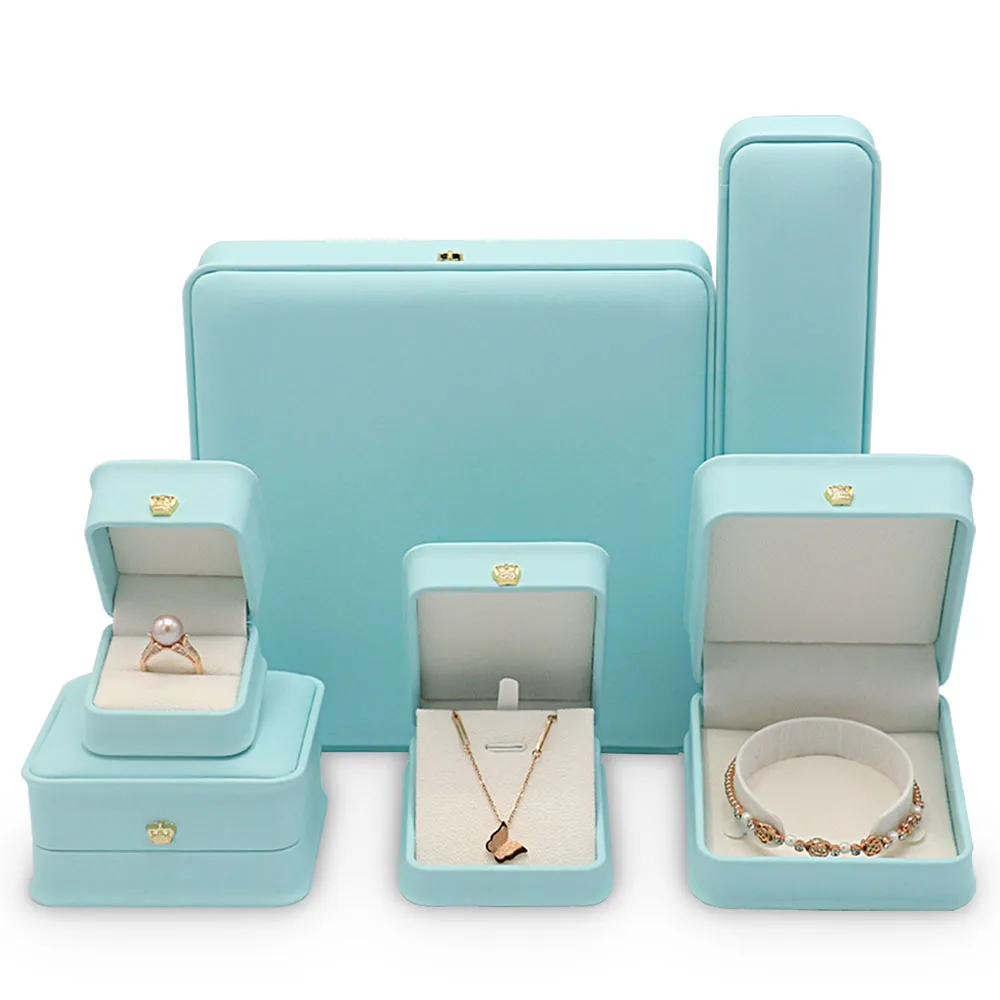 Wholesale jewellery organizer boxes PU Leather Jewelry box Custom for 925 Sterling Silver Original Beads Packaging Box image