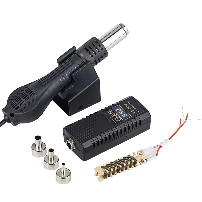

JCD Hot Air Gun Welding Station Adjustable Temperature LED Display 750W Hot Air Gun Welding SMD BGA Repair Tool 8858