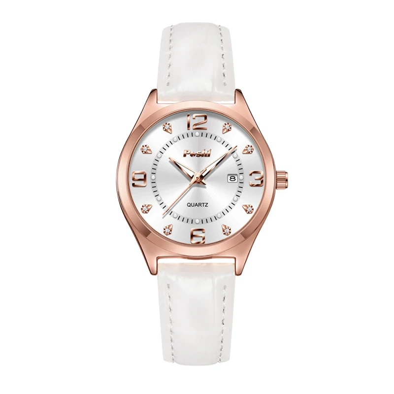 POSHI 972 ساعة كوارتز عصرية كاجوال للسيدات فستان س...