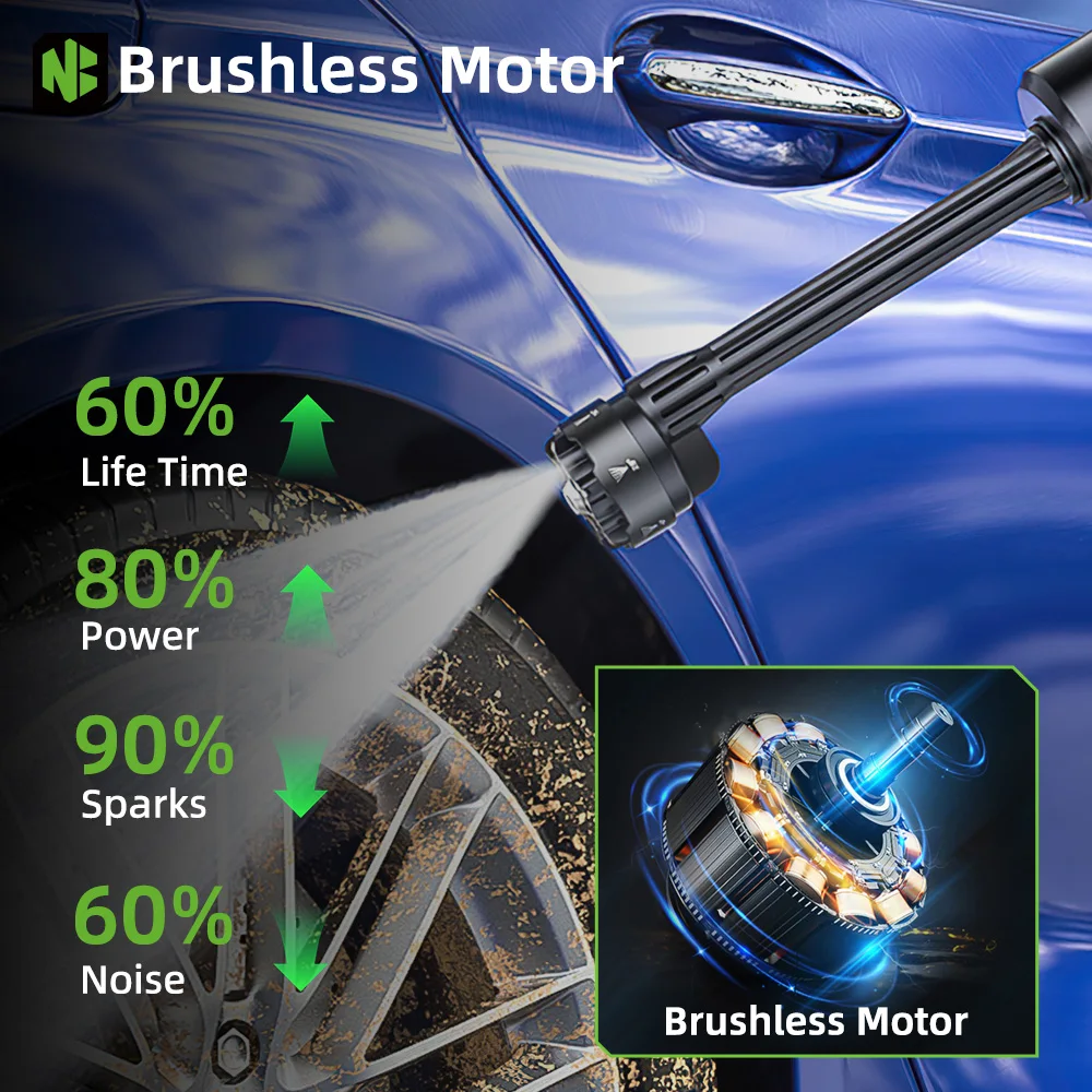Electric Pressure Washer 3500W 200Bar Brushless Cordless Car Garden Cleaning Spray Gun For Makita 18V Battery Pin