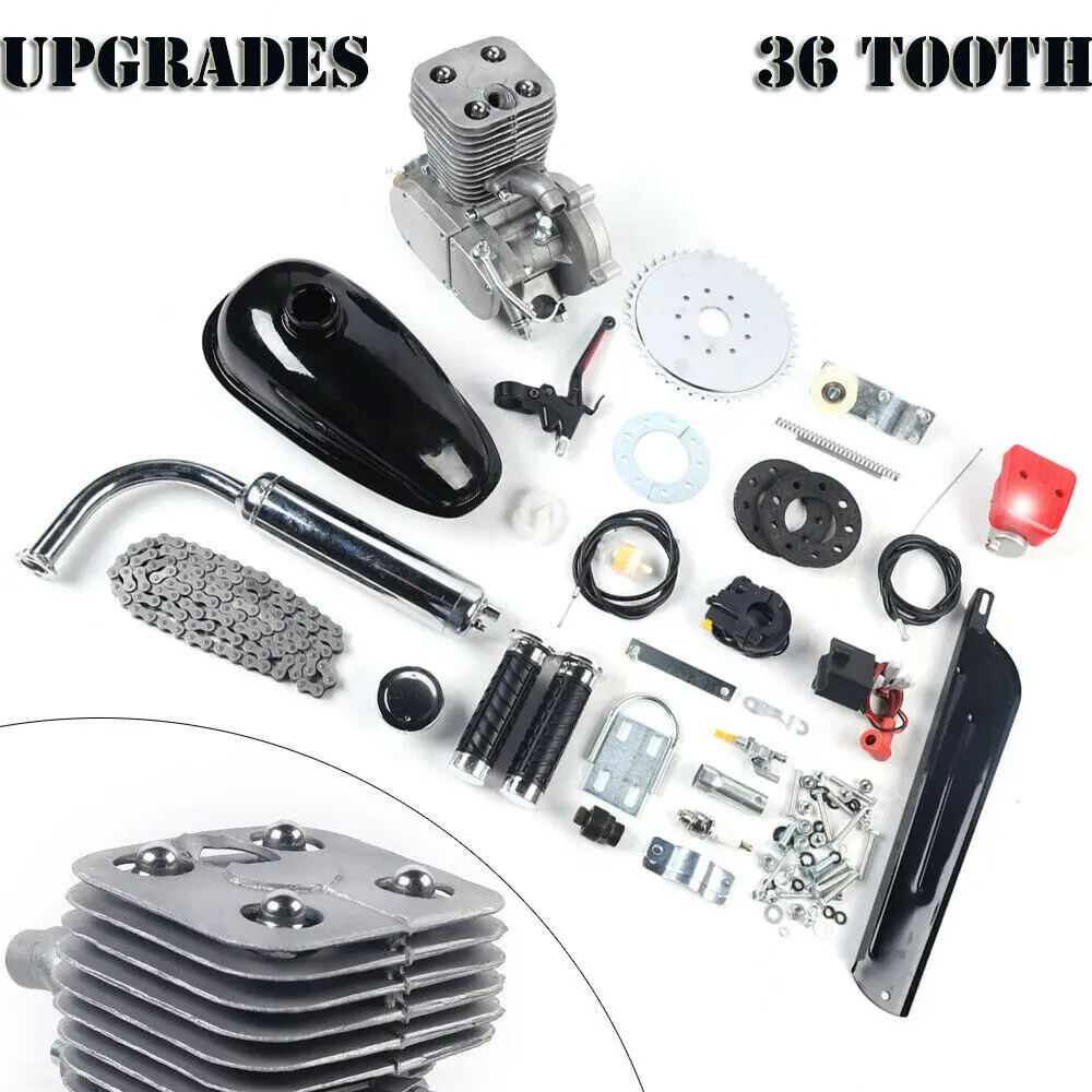 100CC 2-Stroke Engine Kit Gas Motorized Motor Bike Bicycle Modified Set CDI NEW 49cc bike 4 stroke gas engine motor kit diy motorized bicycle gas motorized cycle bike bicycle set t8f chain