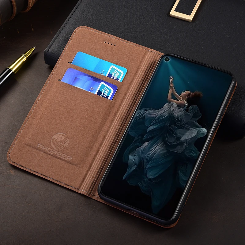Napa UD Genuine Leather Wallet Case with Magnetic Closure and Card Slots