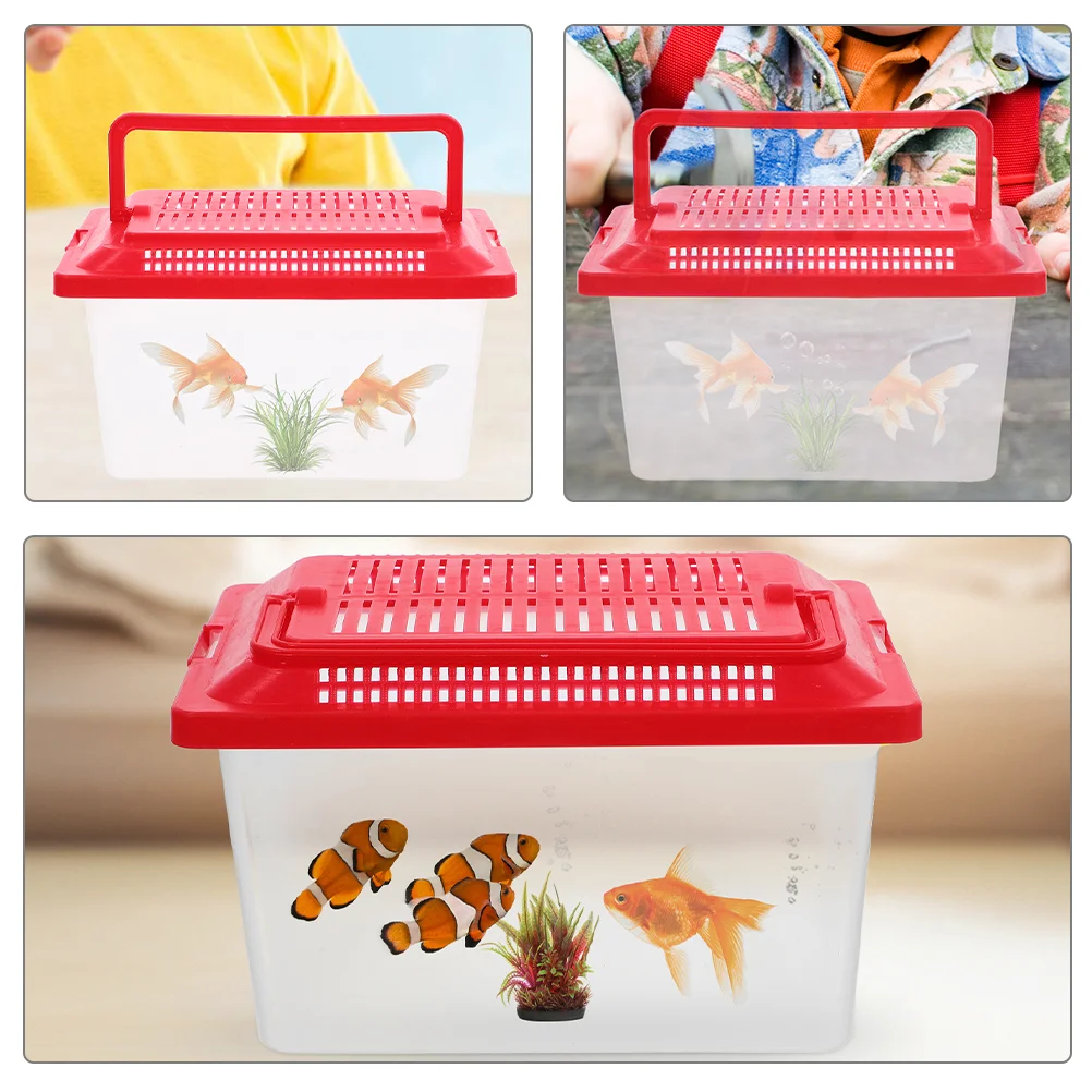 Portable Fish Tank Containers Aquatic Travel Turtle Aquarium Kit Suite Hermit Crab Transport Pp Goldfish Baby