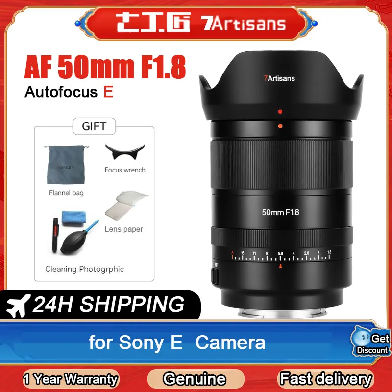 7 Artigiani Af 50Mm F1.8 Obiettivo Per Fotocamera Fe Full-Frame Per Fotocamere Sony Fe Mount Per Sony Zve10 Alpha Nex-5 A6000 A6300