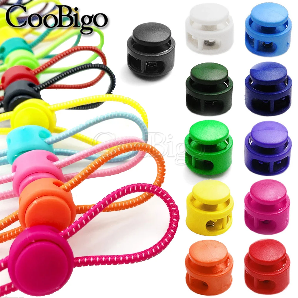 Plastic Cord Clips 20pcs Spring Cord Lock Shoelace Clips Elastic Rope Stopper Clamp Toggle Paracord Lanyard Colorful