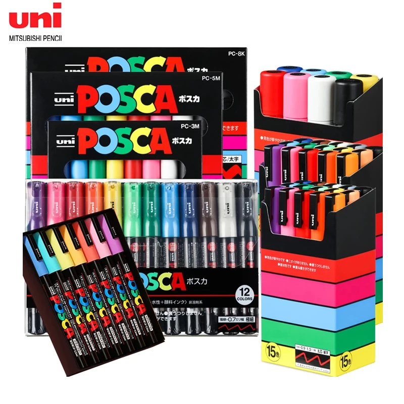 Uni Posca Markers marcadores PC-8K Paint Set, 8/15/28 Colors POP Poster  Acrylic Permanent Graffiti Paint Pen For Metal Ceramic - AliExpress