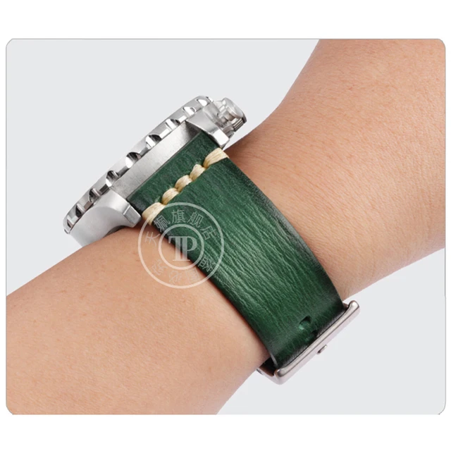 Pulseira de relógio artesanal em couro genuíno youheng