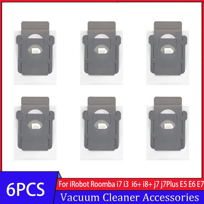 6Pcs/set Vacuum Cleaner Dust Bags For IRobot Roomba J7 Plus Replacement  Spare Parts Accessories