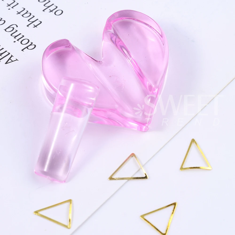 핑크 네일아트 엠보싱 몰드 도구 세트, 속이 빈 슬라이스 프레임 벤드 커브 도구, 아크릴 라디안 스틱 네일 장식, 매니큐어 도구