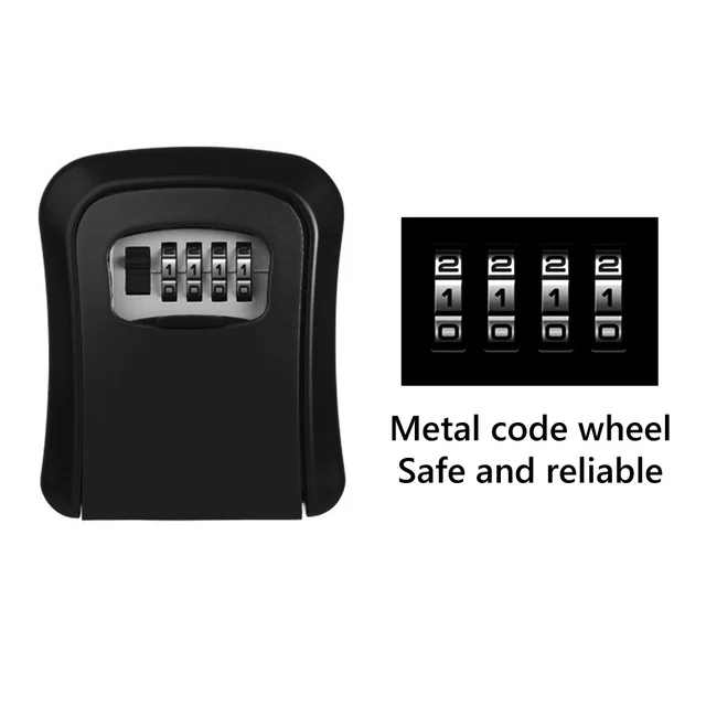 Wall Mount Key Lock Box 4 Digit Combination Password Key Storage Secret Box Organizer Security Code Lock No Key Home Safe Box 6
