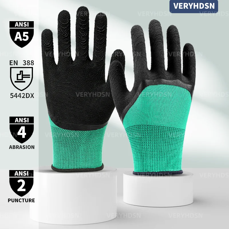 Cut Resistant Work Gloves 3pairs Ultra-Thin PU Coated Work Gloves Polyurethane Coated Cut-Resistant Safety Glove Knit Wrist Cuff Breathable