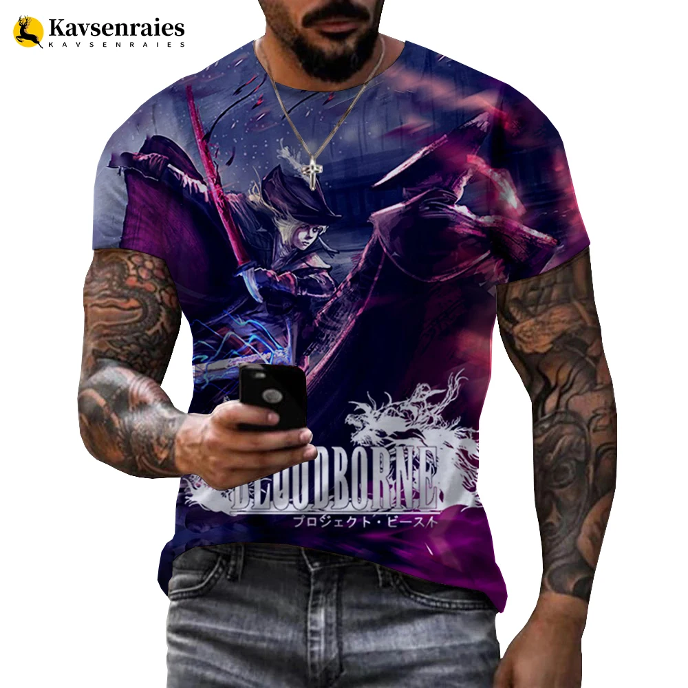 

Bloodborne T-shirt 3D O-Neck Children's Tshirt Summer Short Sleeve Kids Streetwear Cosplay Game Lady Maria Harajuku Tees 6XL