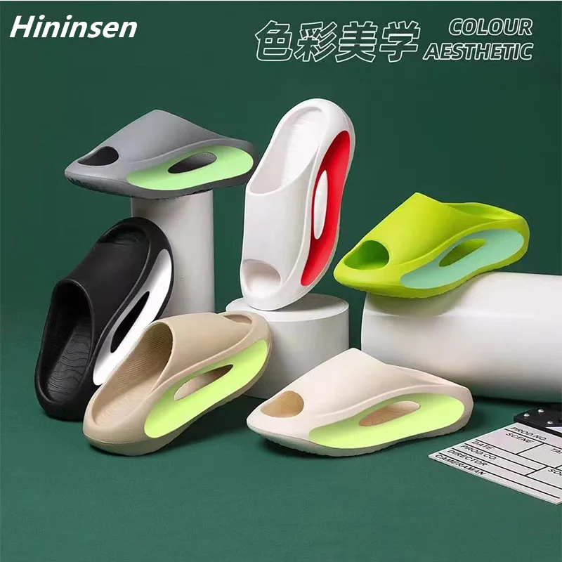 

2023 New Summer Sneaker Slippers for Women Men Thick Bottom Platform Slides Soft EVA Hollow Unisex Sandals Casual Beach Shoes