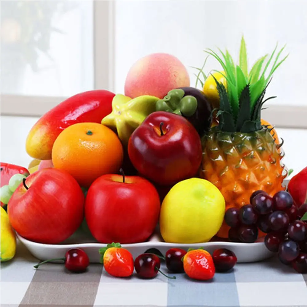 Food Model Home Decoration Desktop Ornament Party Supplies Artificial Apple Lifelike Orange Fake Peach Lemon Simulation Fruits artificial fruits and vegetables
