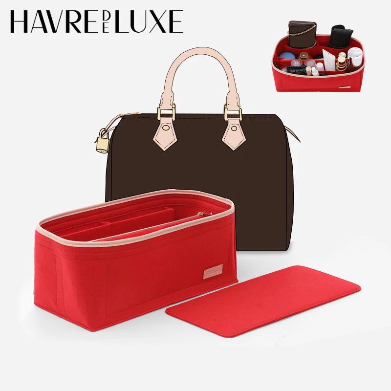 Havredeluxe Bag Organizer Per Speedy 25 30 Feltro Interno Borsa Supporto Forma Facile Immagazzinaggio Borsa Inserto Organizer Con Tasche