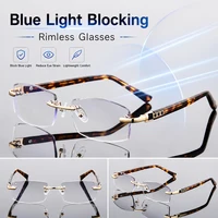 BEGREAT luxe concepteur lunettes de lecture sans monture diamant coupe cadre hommes femmes presbytie Anti-lumière bleue carré lecteur lunettes 3