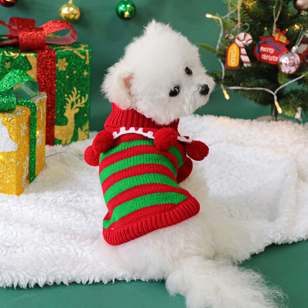 Colorful Christmas Pet Sweater 2