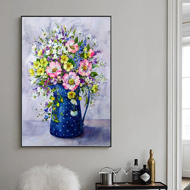 CHENISTORY dipinti fai da te con i numeri kit pittura acrilica con i numeri  per adulti fiori su tela moderna decorazione della casa da parete Gfit -  AliExpress