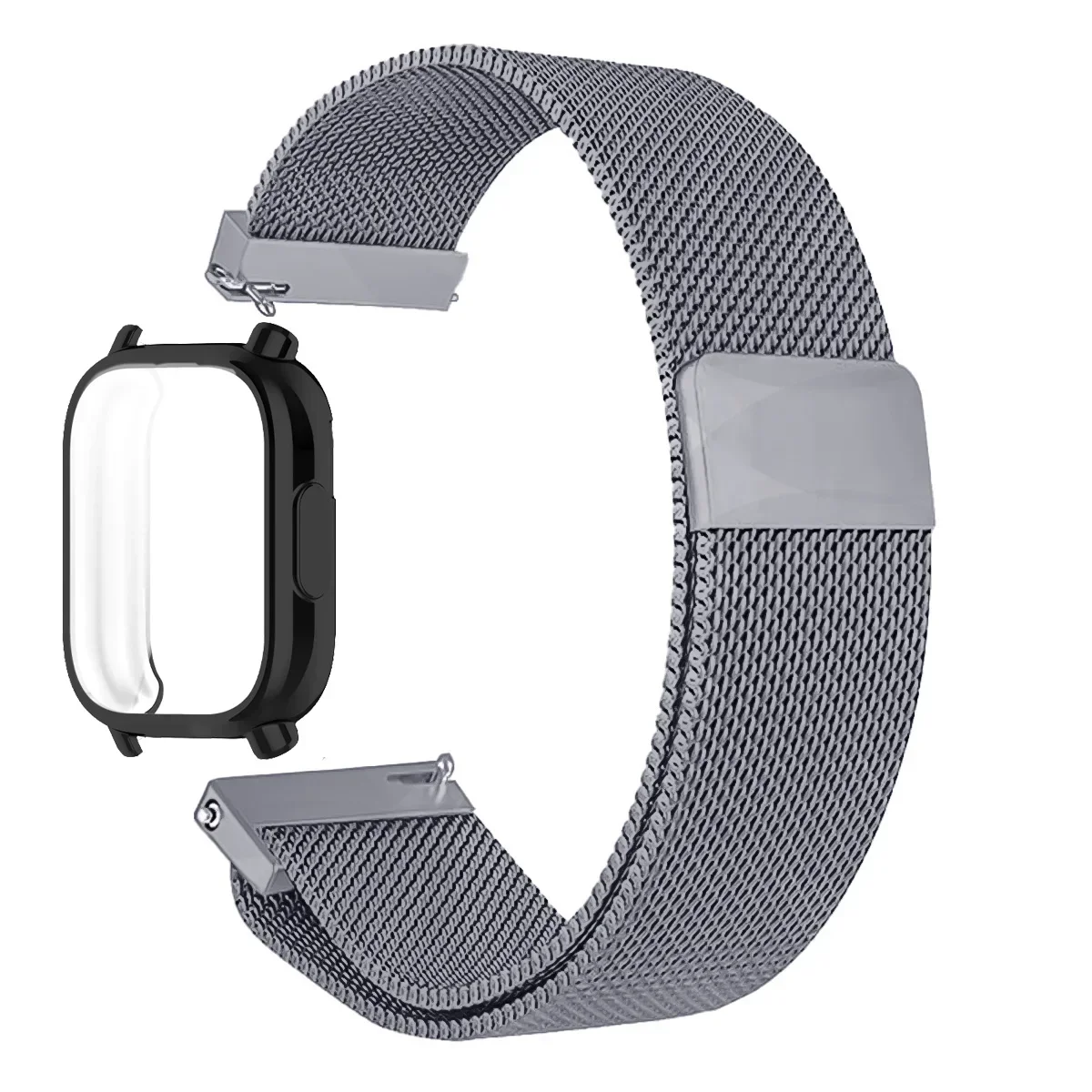 Milanese Mesh Strap with Case and Screen Protector - Premium Watchband Bracelet Accessories