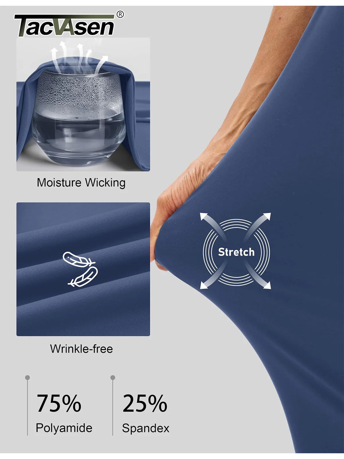TACVASEN UPF 50+ Golf Pants Women's Lightweight Quick Dry Stretch Pants High Waisted Work Athletic Casual Pants 5 Pockets 6