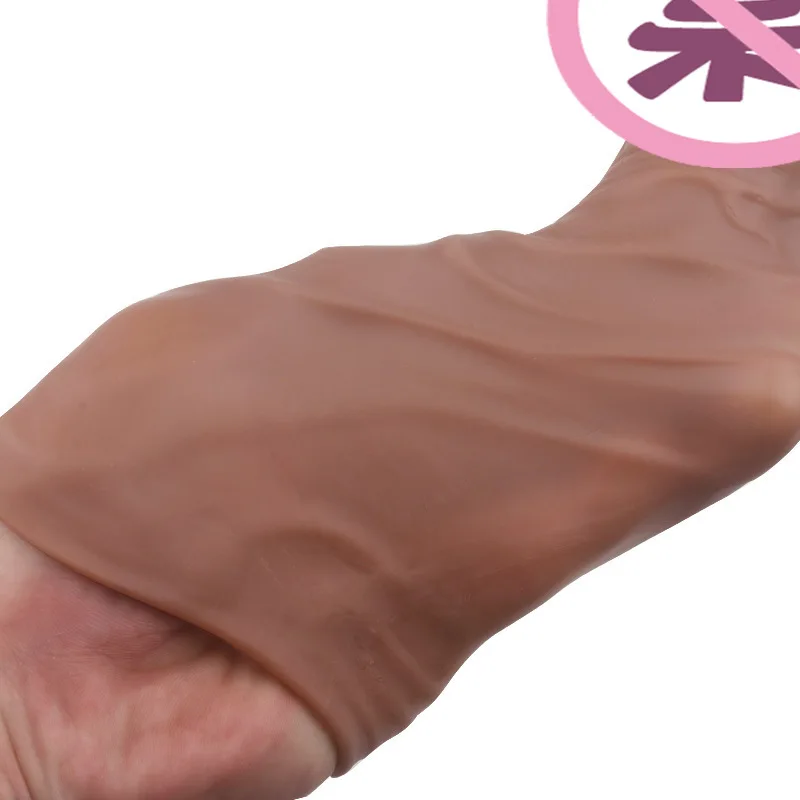 Penis Sleeve 14/16/20CM Realistic Extender Reusable Dildos Condom Delay Ejaculation Dick Enlargement Sex Toys for Men