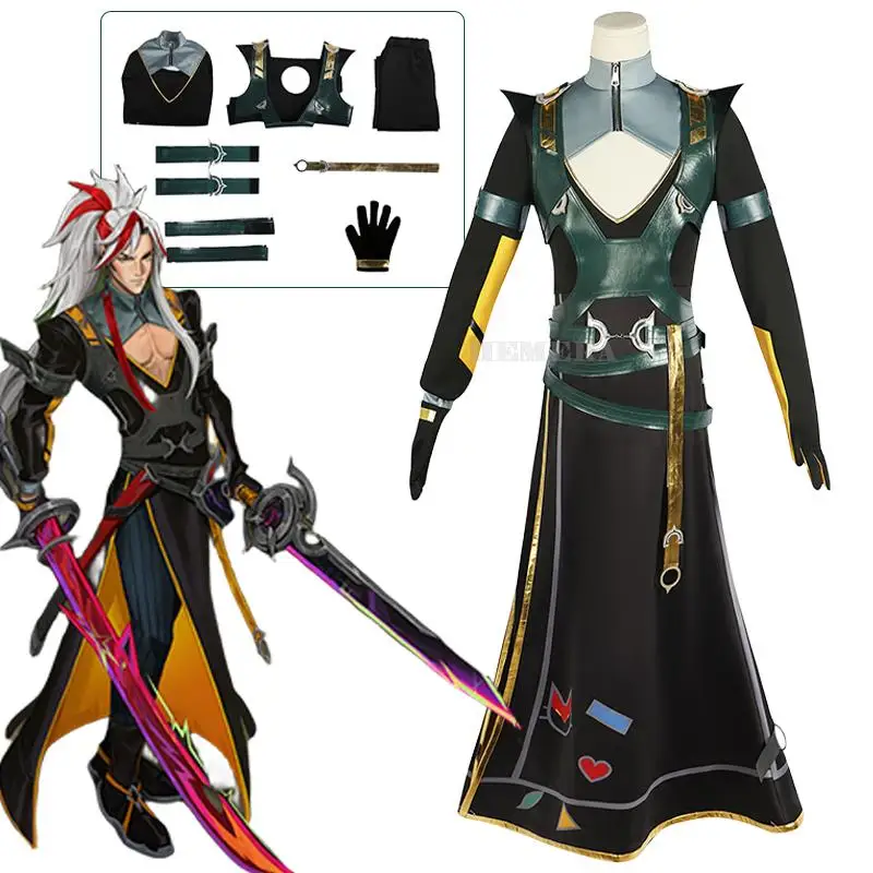 

Yone Cosplay Heartsteel Game LOL The Unforgotten Yone Cosplay Costume Top Pants Outfit Halloween Carnival Costumes For Men Adult