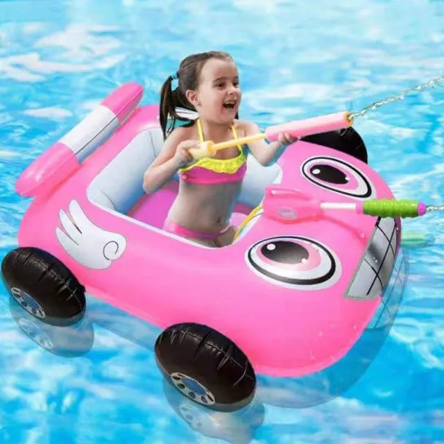 New Children Swimming Ring Inflatable Car Seat Ring Kid Child Swim Ring Accessories Play Gun Water Fire Truck Bumper Car Toys 5