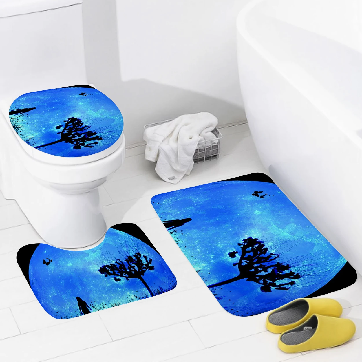 Home bathroom floor mats Bath Foot mat Animal oil paint style modern bathroom accessorie rug Toilet mat Bathtub anti-slip carpet 4