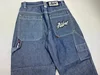 FUBU Baggy Jeans Street Wear Harajuku Retro Embroidered Jeans for Mens and Womens Hip Hop Rock Fashion High Waist Wide Leg Jeans 2