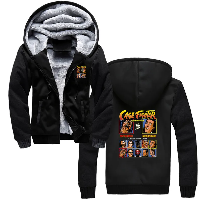

New Nicolas Cage Fighter Conair Tour Edition Hoodie Casual Men Zipper Sweatshirt Cotton Winter Thicken Clothing Jacket