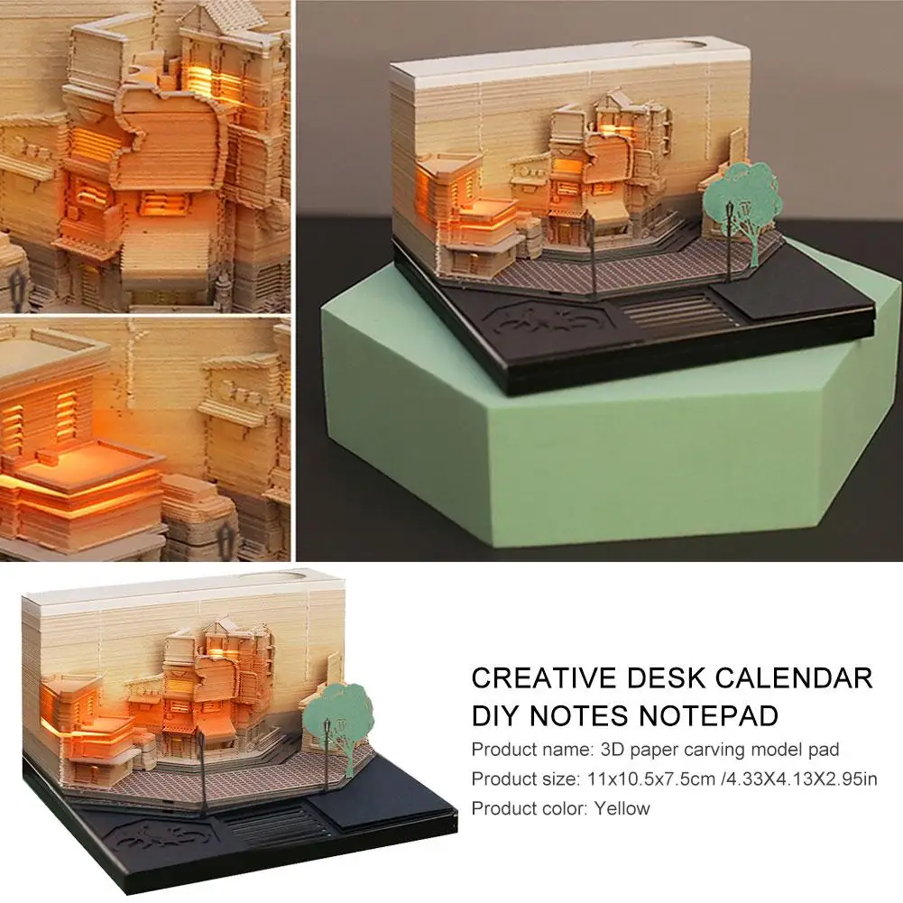 

Omoshiroi Block 3d Memo Pad Led Howarts Notepad 3d Sticky Gift Art Castle Note Model Friends ​hary Design 3d Block Custom N T4t0