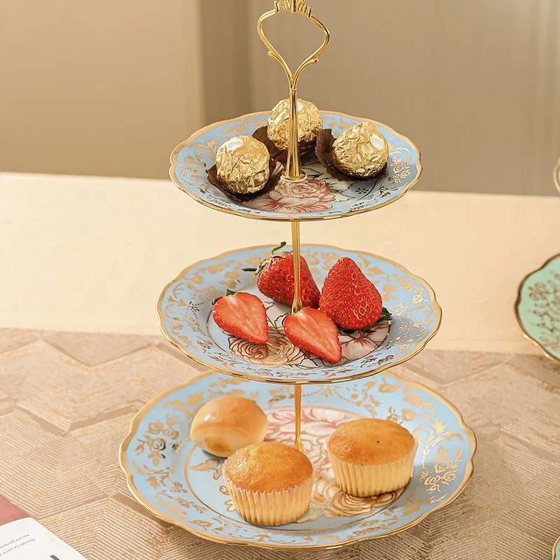 Detachable Cake Stand European 3-layer Pastry Cupcake Fruit Plate Dessert Stand Wedding Party Home Decoration