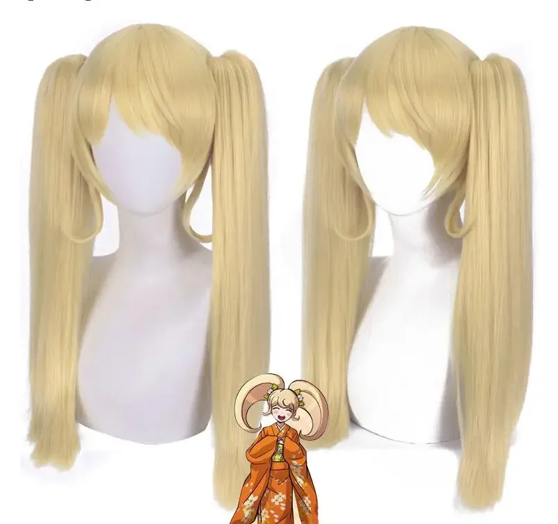 

Anime Danganronpa Saionji Hiyoko Blonde Ponytails Wig Cosplay Costume Dangan Ronpa Heat Resistant Synthetic Hair Women Wigs