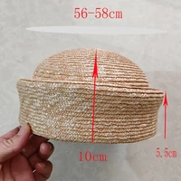 Summer Knitted Beret Women's Sun Hat Circle Concave Top Straw Hat Church Derby Party Beach Hat - Image 5